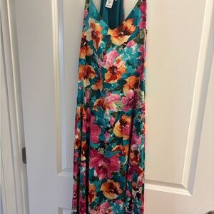 Nicole Miller Teal and Pink Dress